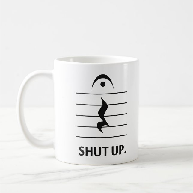 Stäng sig upp vid musikbeteckningssystemet kaffemugg (Vänster)