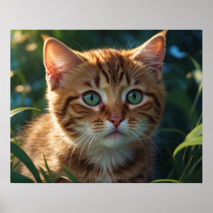 *~* Stäng Tabby Kattunge 5:4 Kattdjur Kitten Poster