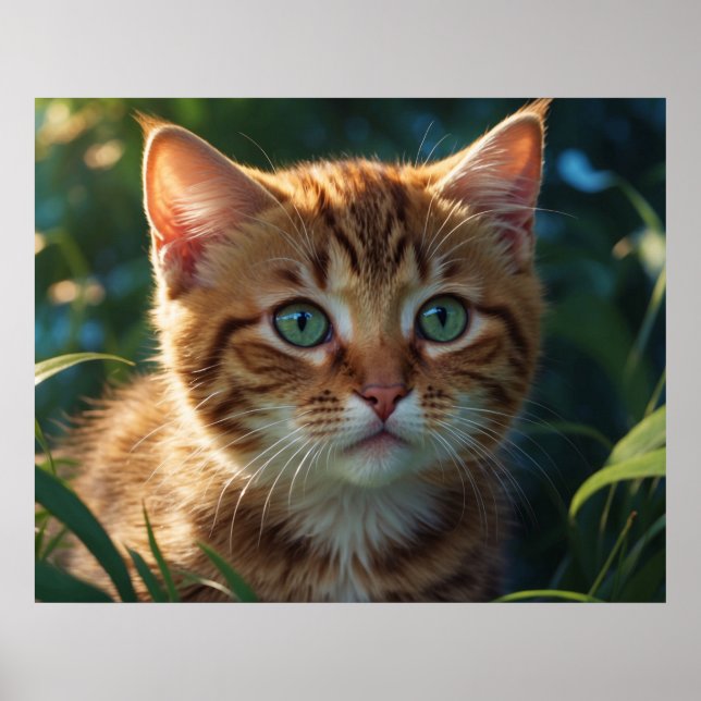 *~* Stäng Tabby Kattunge 5:4 Kattdjur Kitten Poster (Framsidan)