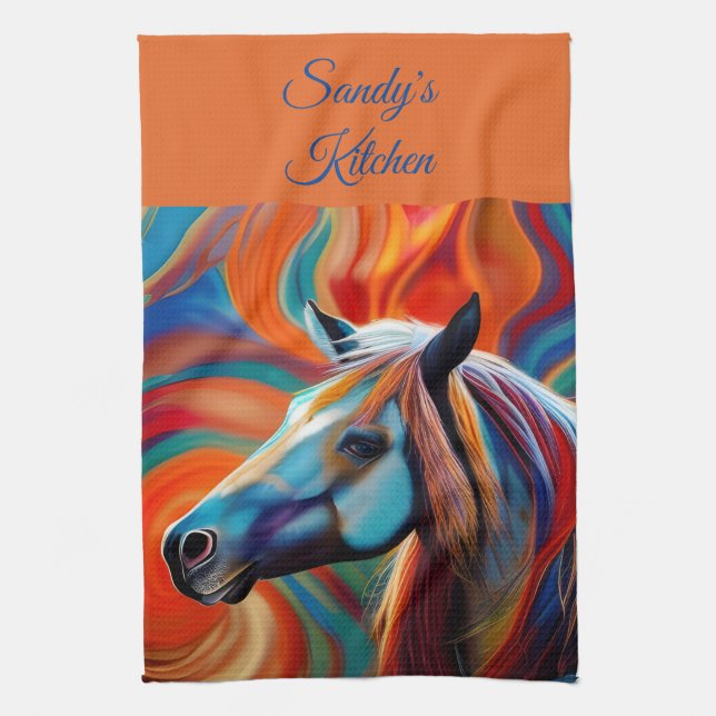 Stäng upp Horse head Kökshandduk (Vertikal)