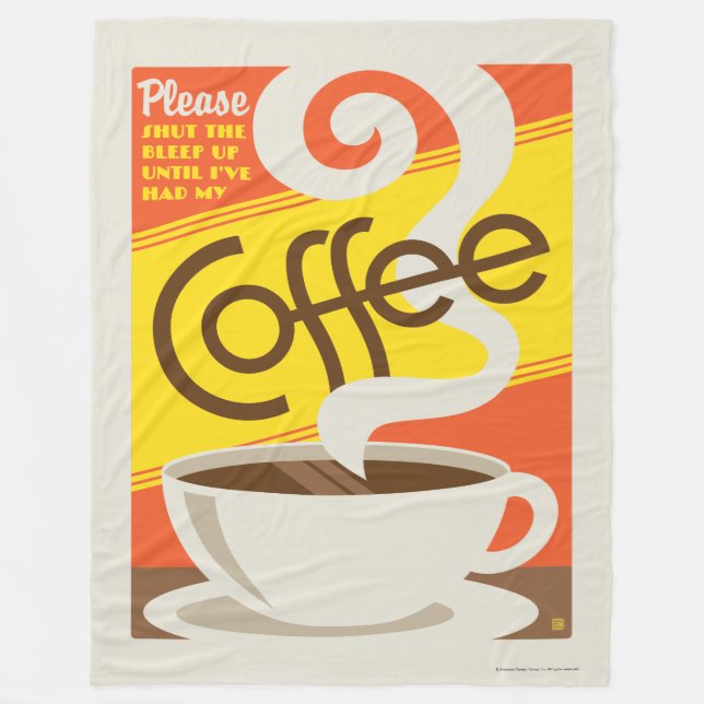 Stäng upp kaffe fleecefilt (Framsidan)