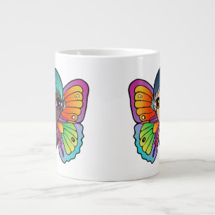 Stäng upp kvinnor med Butterfly Vingar Specialty M Jumbo Mugg