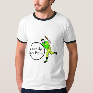 Stäng upp och kasta baseball t-shirt