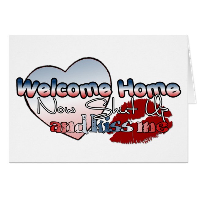 Stäng upp och kyssa mig hälsningskort (Framsidan Horizontal)