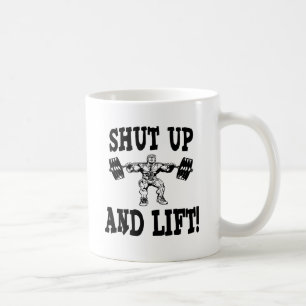 Stäng upp och lyft weightliftingen kaffemugg