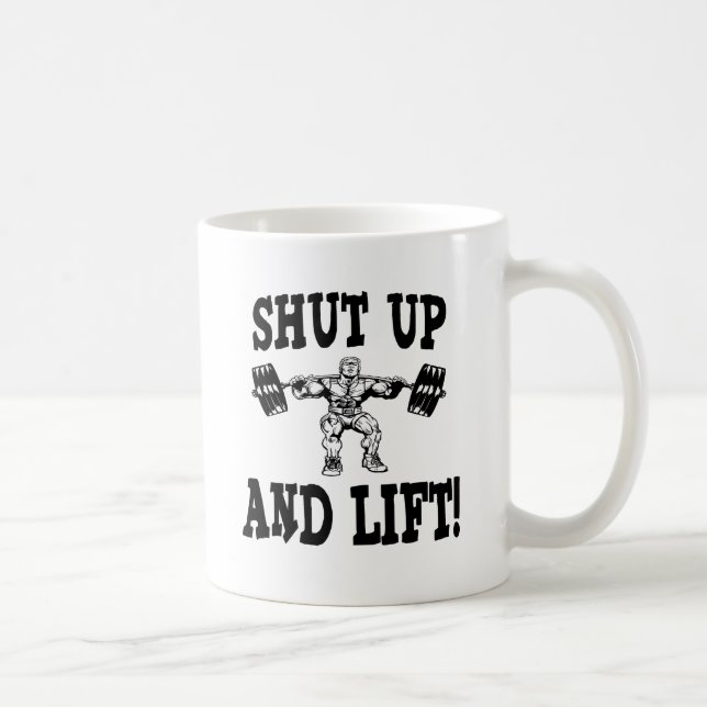 Stäng upp och lyft weightliftingen kaffemugg (Höger)