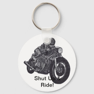 Stäng upp & rida Keychain Nyckelring