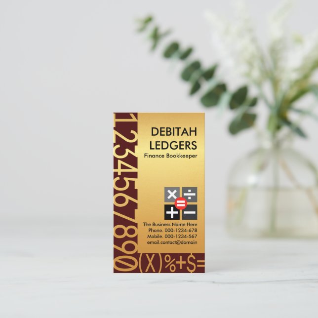 Stängande bokning av Guld-nummer Visitkort (Stående Fram)