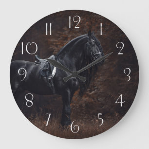Stängande Elegant Sport Dressage Friesian Stallio Stor Klocka