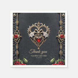 Stängande, gotskt hjärta pappersservett