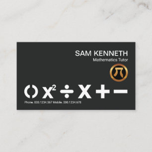 Stängande matematiska symboler matematik visitkort