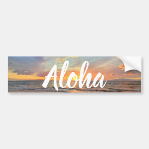 Stängande Orange Maui Sunset Aloha Bildekal