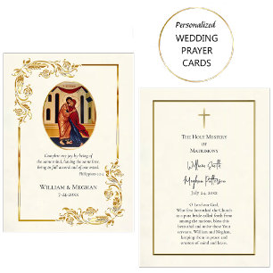 Stängande Scrollsar i Guld ortodoxa Bröllop Prayer Placeringskort