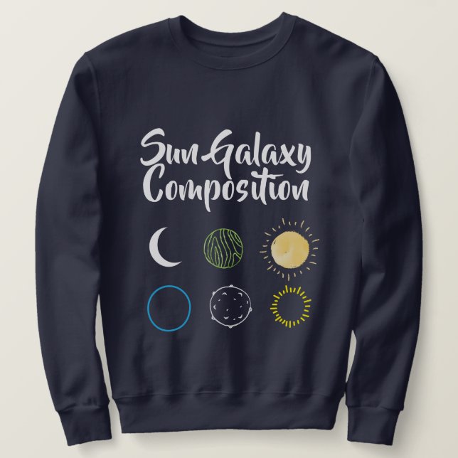 Stängande utformning av kombinationen Sol Galaxy Lång Ärmad Tröja (Design framsida)