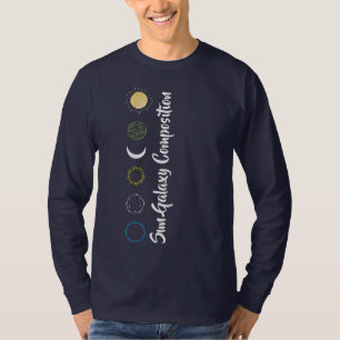 Stängande utformning av kombinationen Sol Galaxy T Shirt