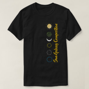 Stängande utformning av kombinationen Sol Galaxy T Shirt