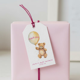 Stängbjörn med party-ballongen roligt presentetikett