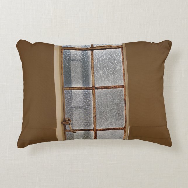 STÄNGD CLEAR GLAS 8-PANELFÖNSTER PRYDNADSKUDDE (Framsidan)