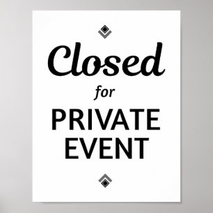 Stängd för en privat händelse poster