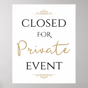 Stängd för privat evenemang, bröllop poster