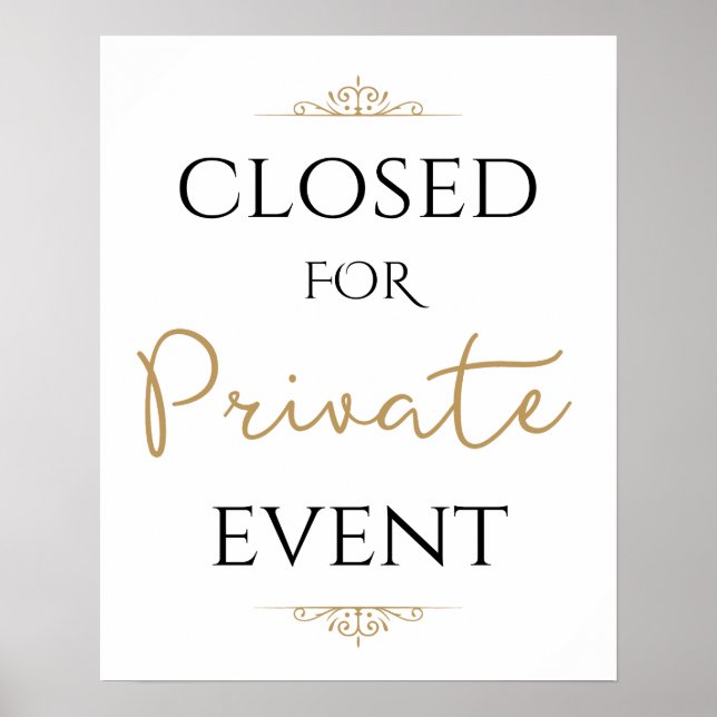 Stängd för privat evenemang, Bröllop Poster (Framsidan)