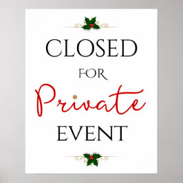 Stängd för privat Helgdag-händelse Poster