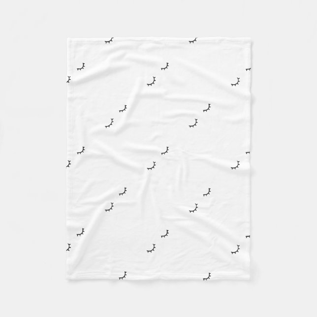 Stängda ögon, precis ögonfranser fleecefilt (Framsidan)