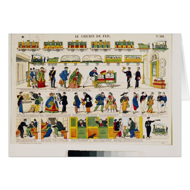 Stången reser, c.1850 hälsningskort (Framsidan Horizontal)