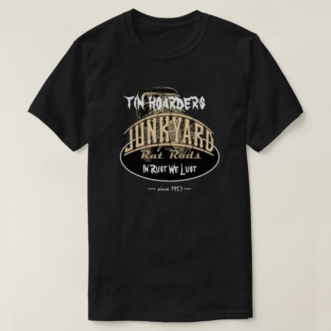 Stänger för råtta för TinHoardersskrot läskig text T Shirt (Design framsida)