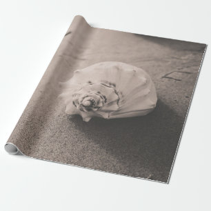 Stängfoto av vitt årstift på sand presentpapper