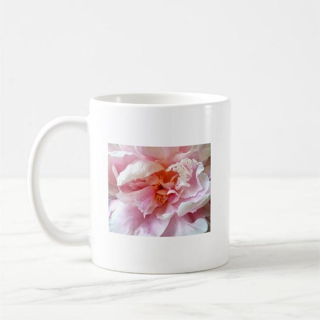 Stängning av Blek Rosa Peonies Kaffemugg (Vänster)