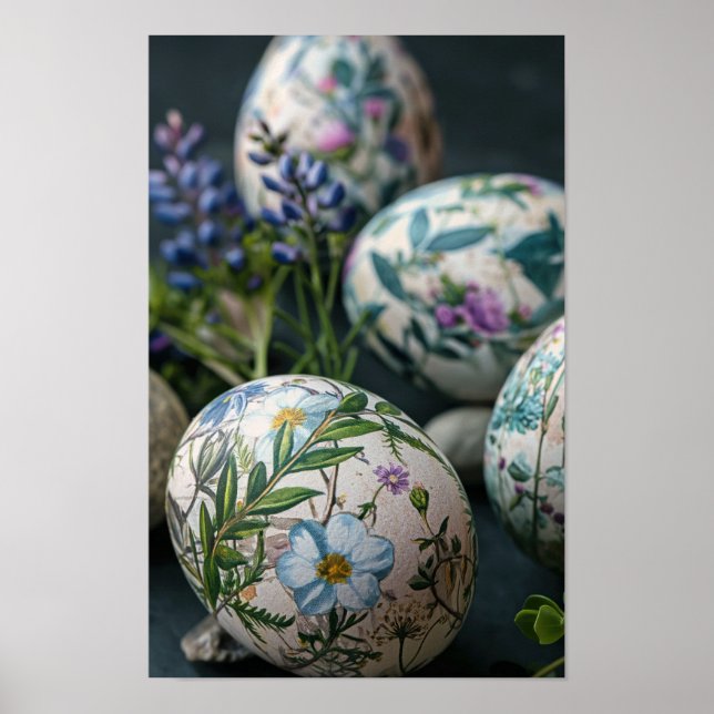 Stängning av botaniska Påskägg Poster (Framsidan)