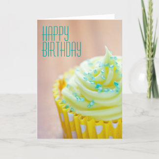 Stängning av Cupkaka Dekoration Birthday Kort