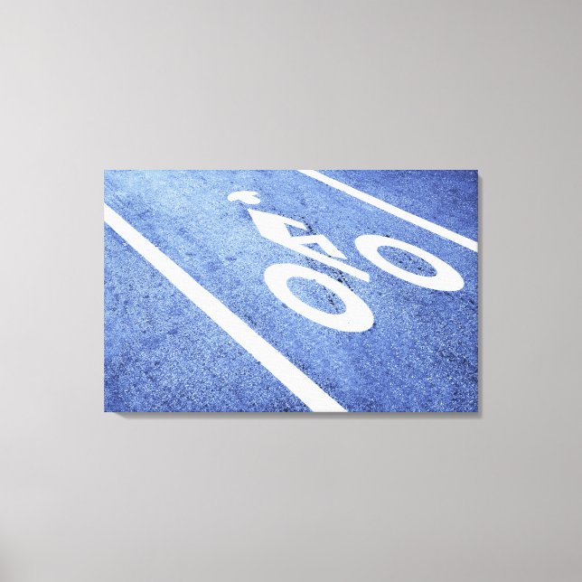 Stängning av cykelskylt på väg canvastryck (Framsida)
