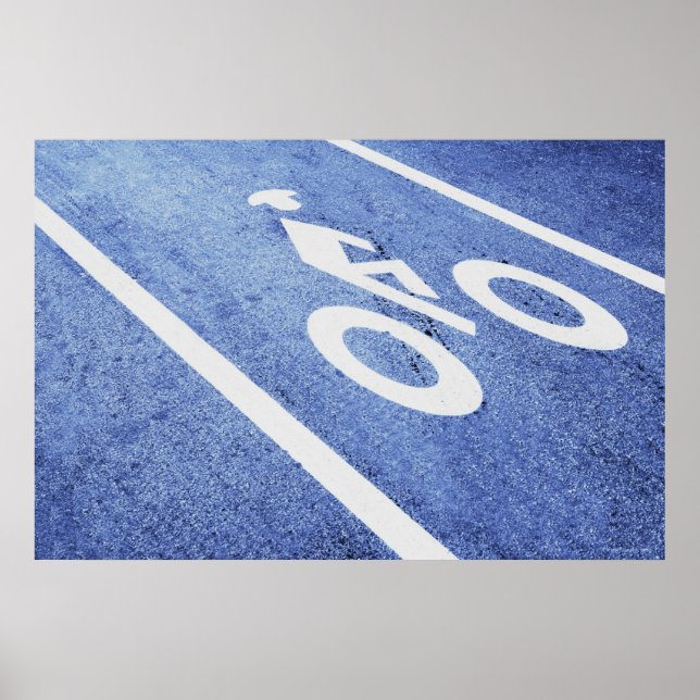 Stängning av cykelskylt på väg poster (Framsidan)