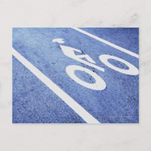 Stängning av cykelskylt på väg vykort