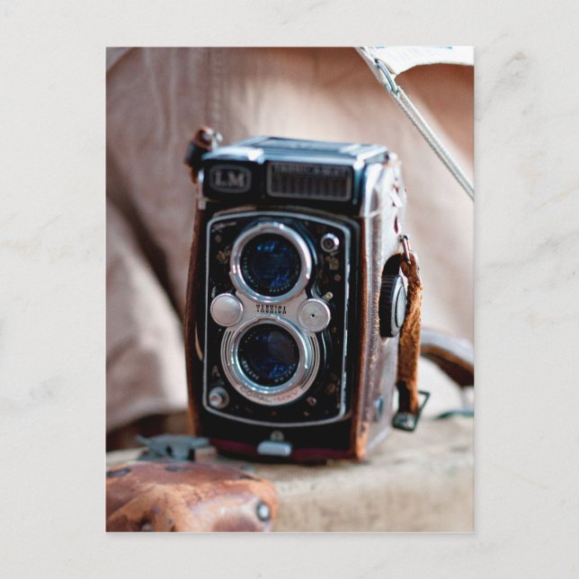 Stängning av en antika kamera vykort (Framsida)
