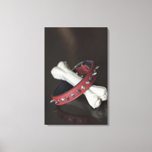 Stängning av en foderburk och ett hund canvastryck