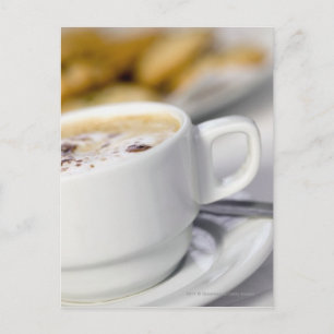 Stängning av en kopp kaffe vykort