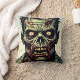 Stängning av en pop Art Zombie Halloween Kudde