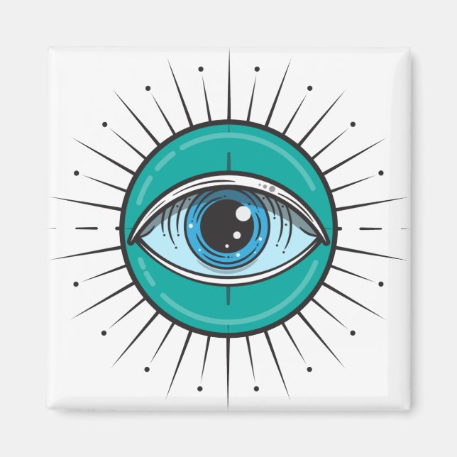 Stängning av Evil Öga Blue Magnet (Framsidan)