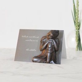 Stängning av fredliga silver Buddha Kort