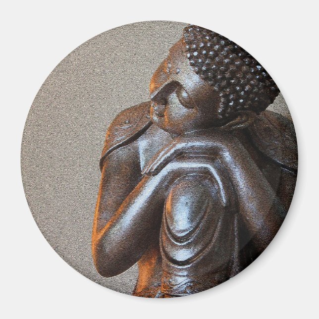 Stängning av fredliga silver Buddha Magnet (Framsidan)