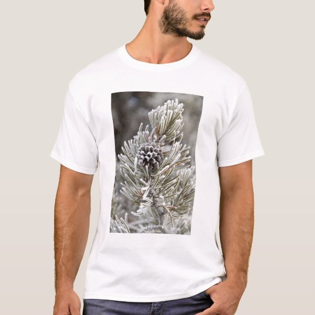 Stängning av fryst gräs-kon, Yellowstone Tee Shirt (Framsida)