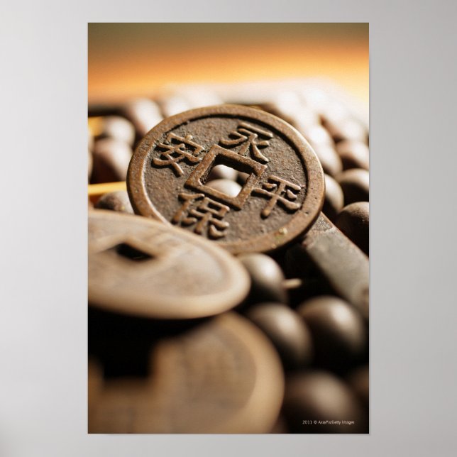 Stängning av kinesiska mynt poster (Framsidan)