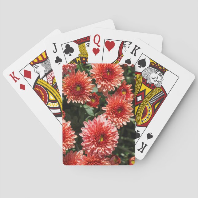 Stängning av krysanthemumplantan casinokort (Baksidan)