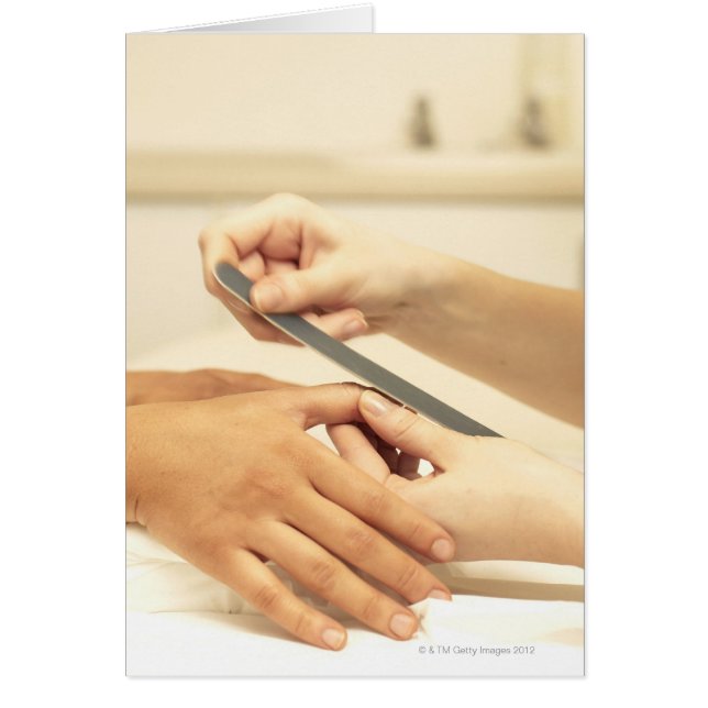 Stängning av manikyr hälsningskort (Framsidan)