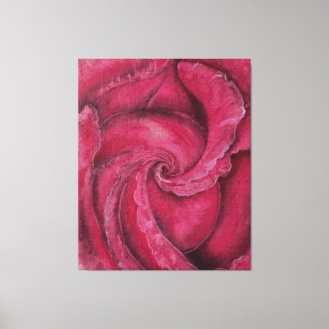 Stängning av röd ros canvastryck (Framsida)