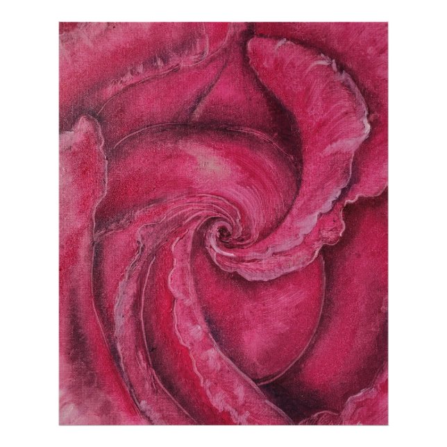 Stängning av röd ros fototryck (Framsidan)