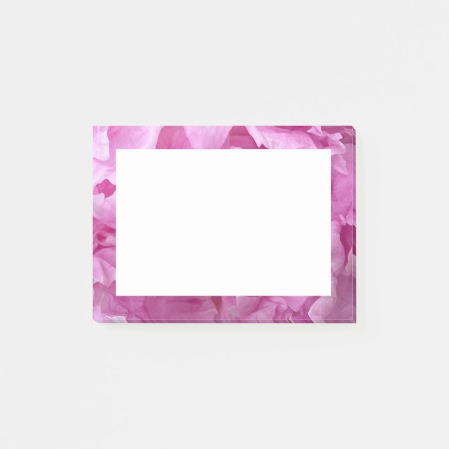 Stängning av rosa peonier post-it block (Framsida)